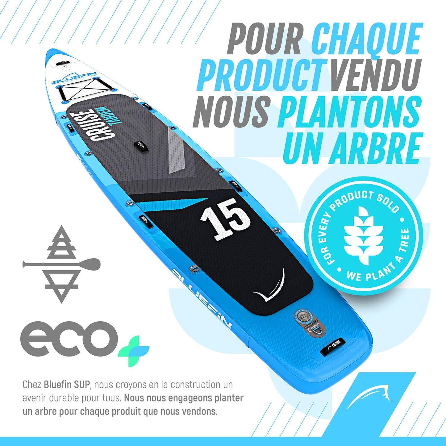 iSup® - Pack Sup avec Sac à Dos, Pagaie en Fibre de Verre et Pompe