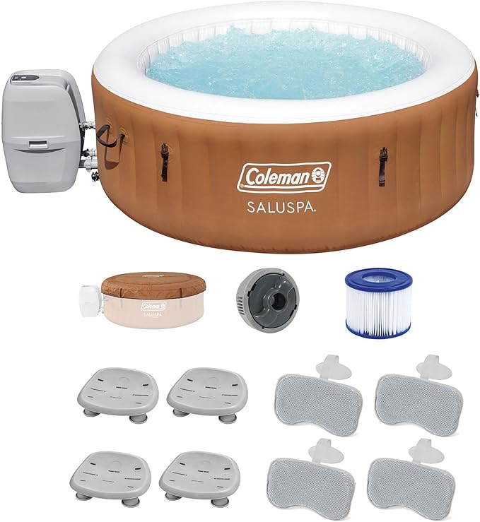 GO SPA® Coleman STR - Jacuzzi avec éclairage LED d'ambiance et jets massants à bulles