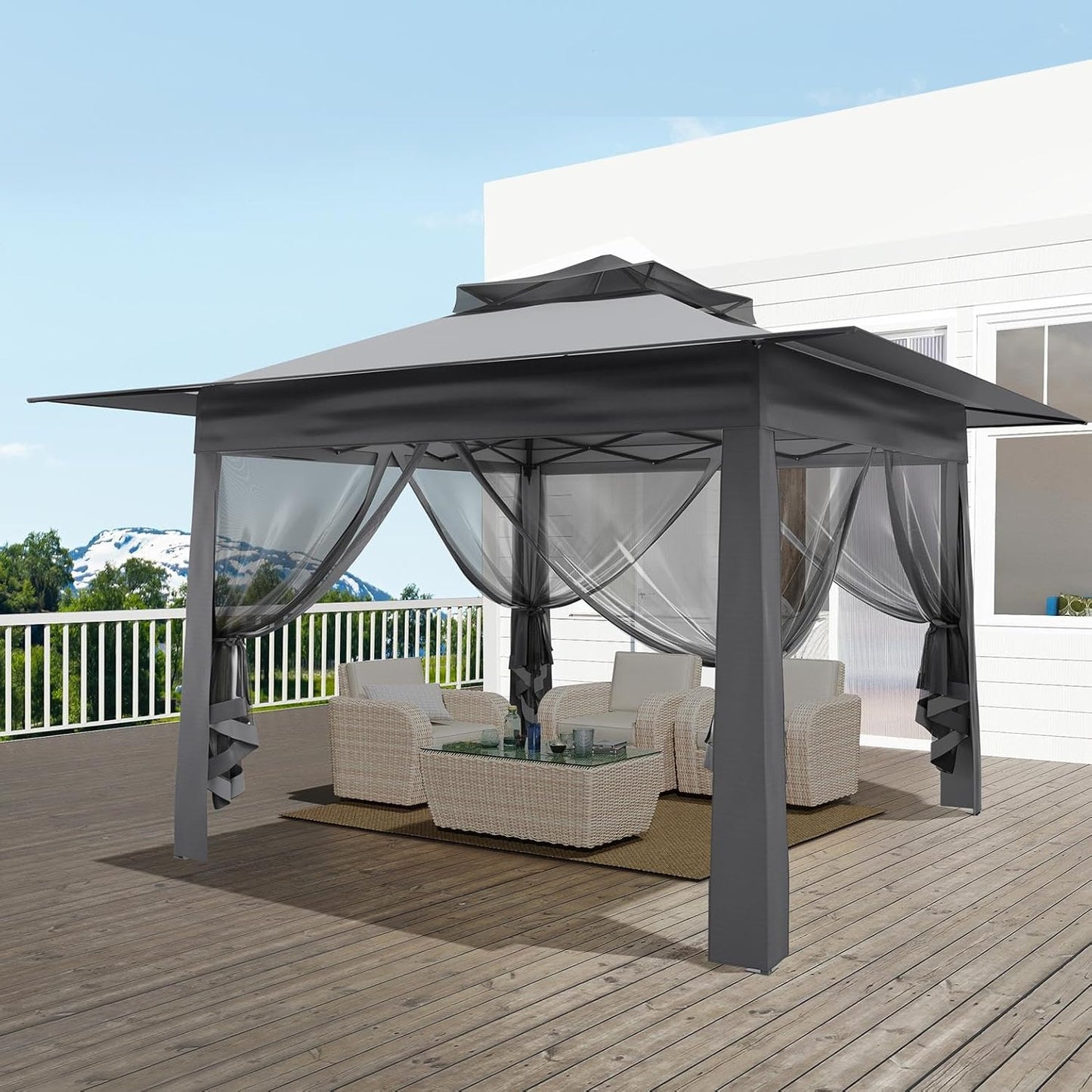 Green Lux® - Tonnelle de Jardin Extérieure 3,65 x 3,65 m avec Moustiquaires 360°