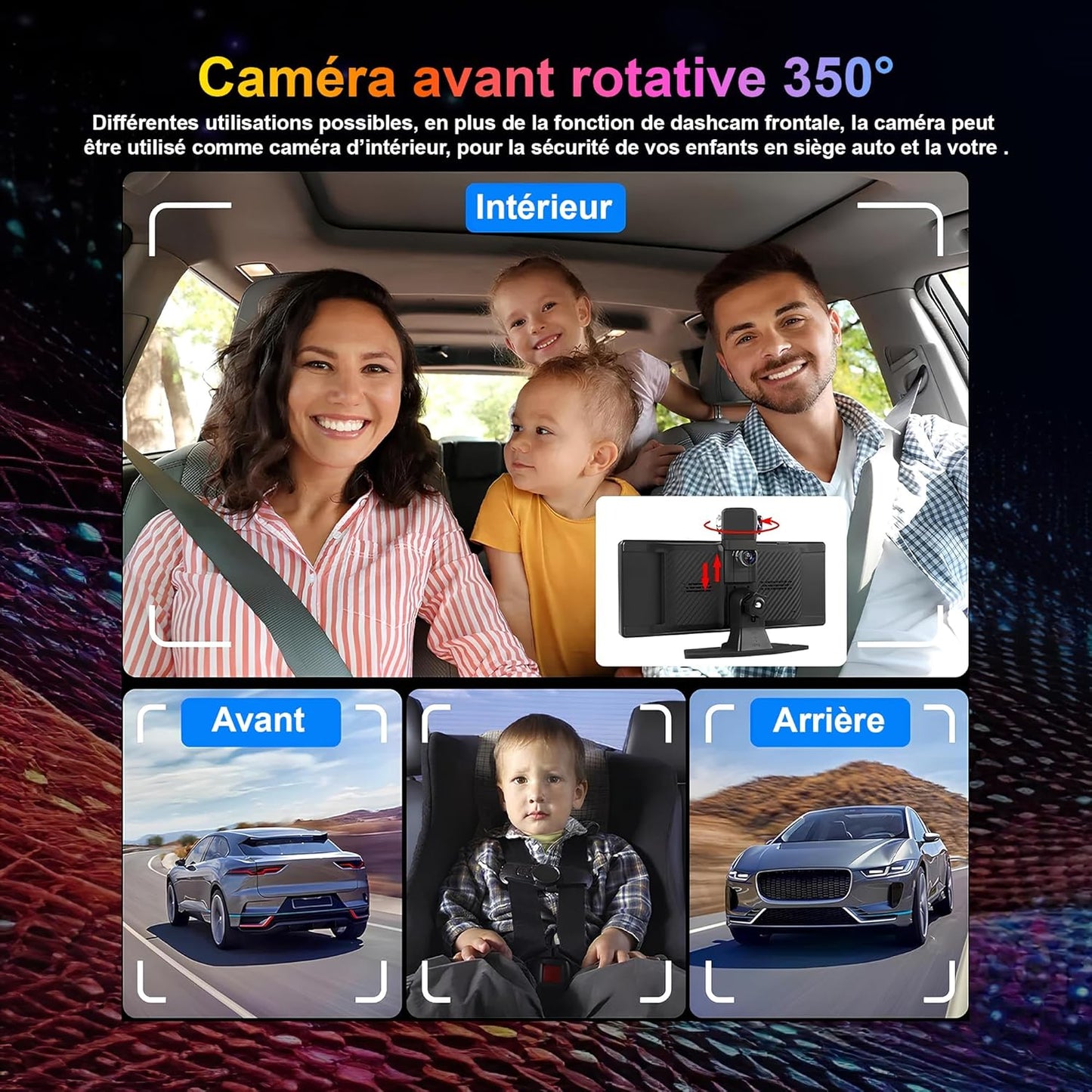 CarBOSS® - CarPlay & Android Auto sans Fil | Dashcam 4K + Caméra Arrière HD