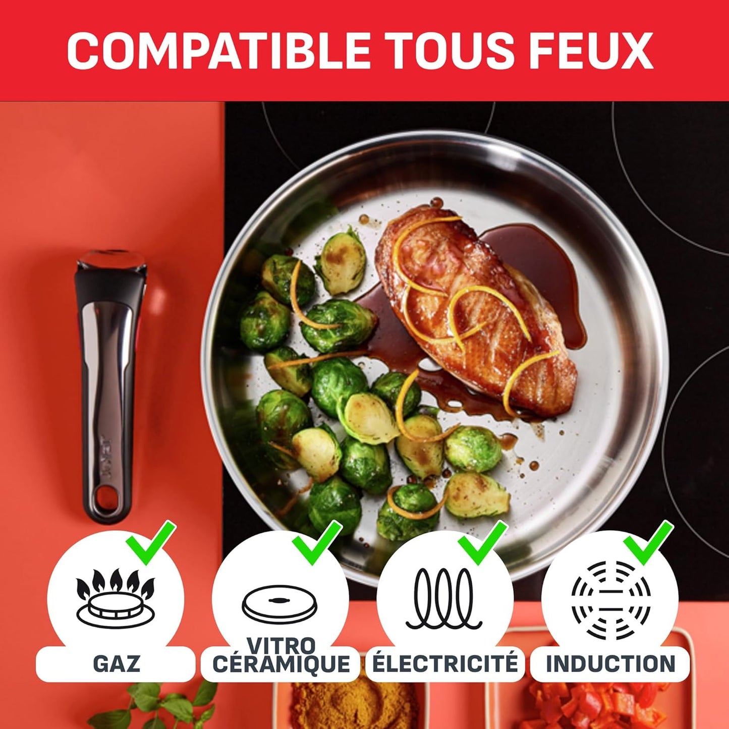 ProChefSet® - Batterie de Cuisine Indestructible en Acier Inoxydable Antiadhésive