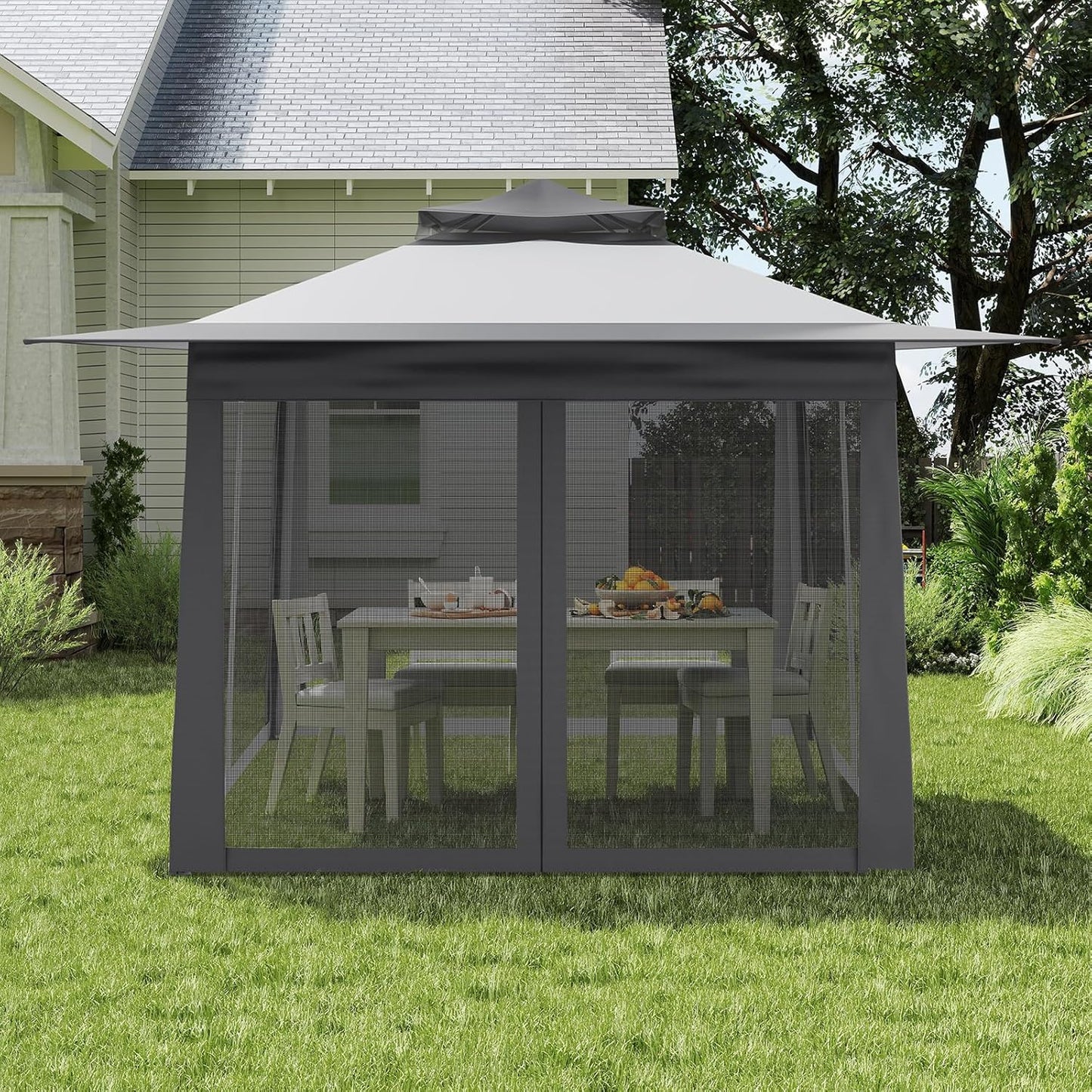 Green Lux® - Tonnelle de Jardin Extérieure 3,65 x 3,65 m avec Moustiquaires 360°