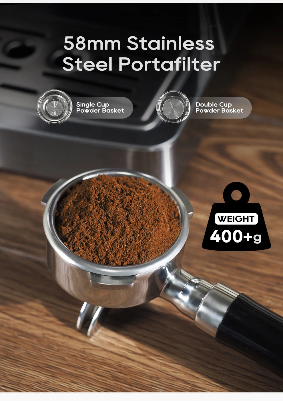 AmoreCafe® - La Machine à Café Semi-Automatique 20 Bars qui Vous Offre un Expresso Parfait et une Crème Abondante comme au Café