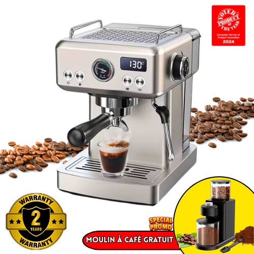 AmoreCafe® - La Machine à Café Semi-Automatique 20 Bars qui Vous Offre un Expresso Parfait et une Crème Abondante comme au Café