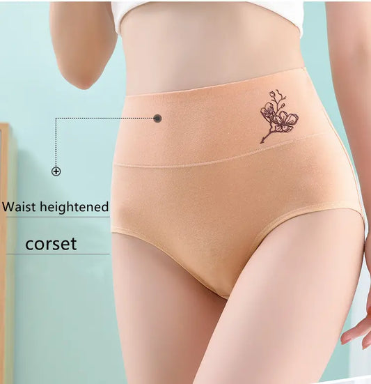 FitOk® - Culotte taille haute en pur coton avec rehaussement des hanches, grandes tailles 【Achetez-en 1 et obtenez-en 5 gratuits】