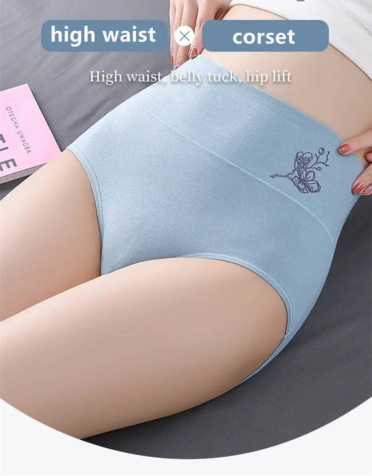 FitOk® - Culotte taille haute en pur coton avec rehaussement des hanches, grandes tailles 【Achetez-en 1 et obtenez-en 5 gratuits】