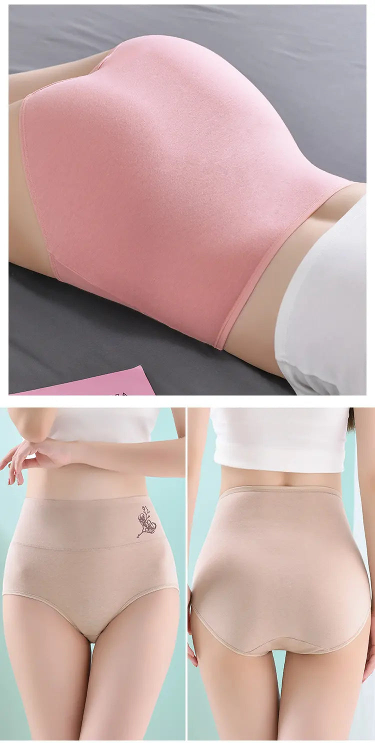 FitOk® - Culotte taille haute en pur coton avec rehaussement des hanches, grandes tailles 【Achetez-en 1 et obtenez-en 5 gratuits】