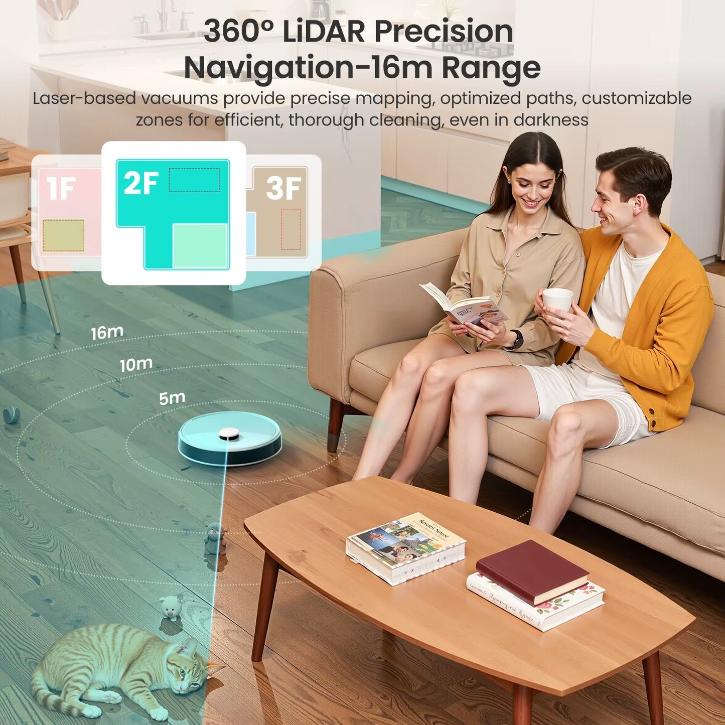 RobotClean® - L'Aspirateur Robot Ultra-Puissant qui Élimine 100% des Poils d'Animaux et Poussières 2FR