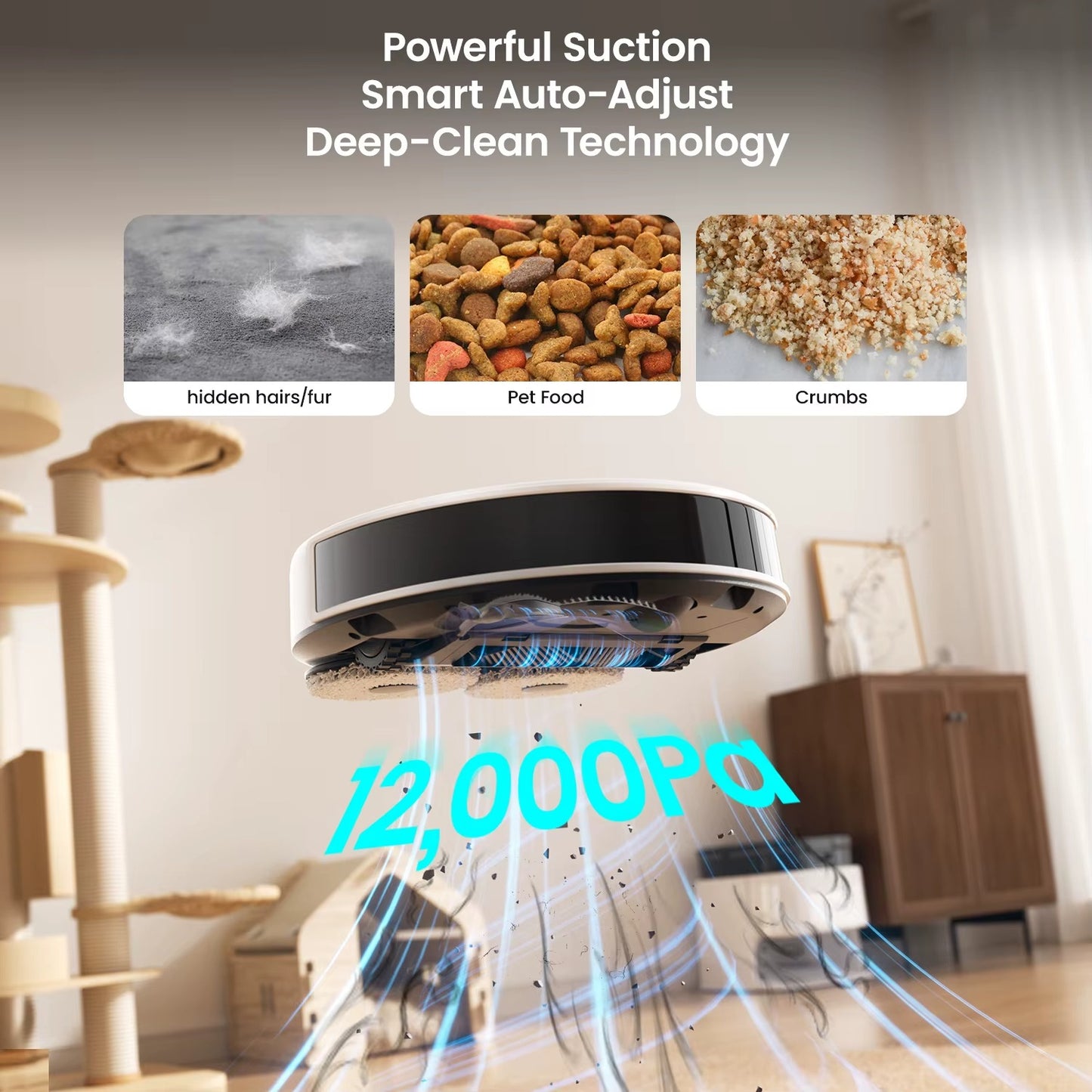 RobotClean® - L'Aspirateur Robot Ultra-Puissant qui Élimine 100% des Poils d'Animaux et Poussières 2FR