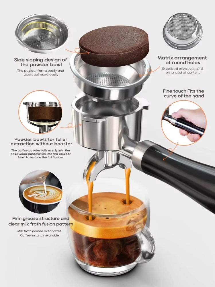 AmoreCafe® - La Machine à Café Semi-Automatique 20 Bars qui Vous Offre un Expresso Parfait et une Crème Abondante comme au Café