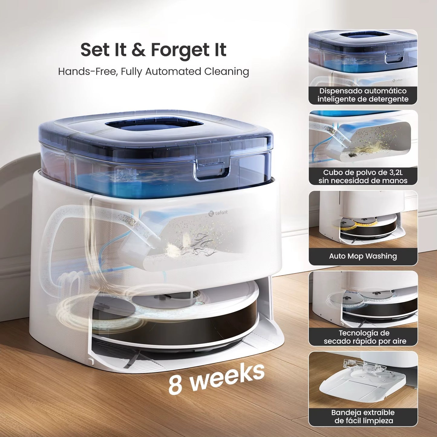 RobotClean® - L'Aspirateur Robot Ultra-Puissant qui Élimine 100% des Poils d'Animaux et Poussières 2FR