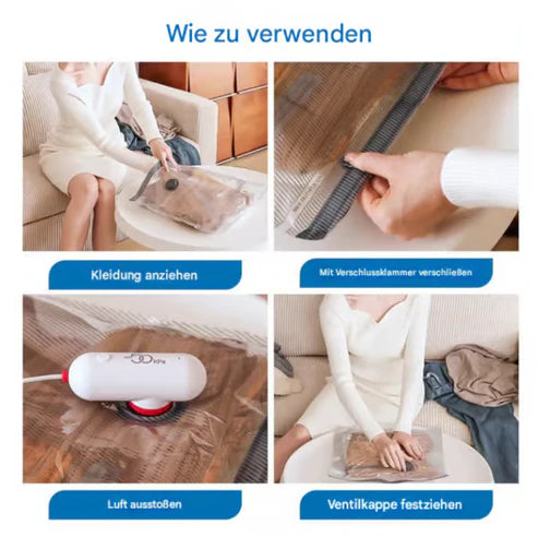 SpaceVacPro® - Le Système de Compression Portable qui Réduit le Volume de Vos Vêtements