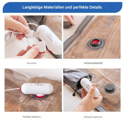SpaceVacPro® - Le Système de Compression Portable qui Réduit le Volume de Vos Vêtements