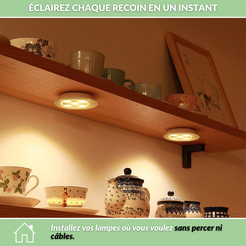 GoodLight® - Lampes LED Adhésives Sans-fil [10 pour le prix de 1]