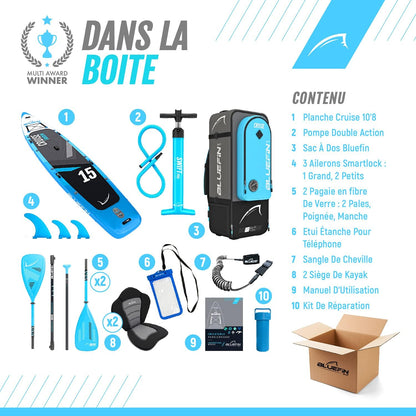 iSup® - Pack Sup avec Sac à Dos, Pagaie en Fibre de Verre et Pompe