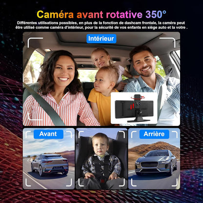 CarBOSS® - CarPlay & Android Auto sans Fil | Dashcam 4K + Caméra Arrière HD
