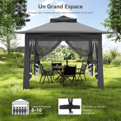 Green Lux® - Tonnelle de Jardin Extérieure 3,65 x 3,65 m avec Moustiquaires 360°